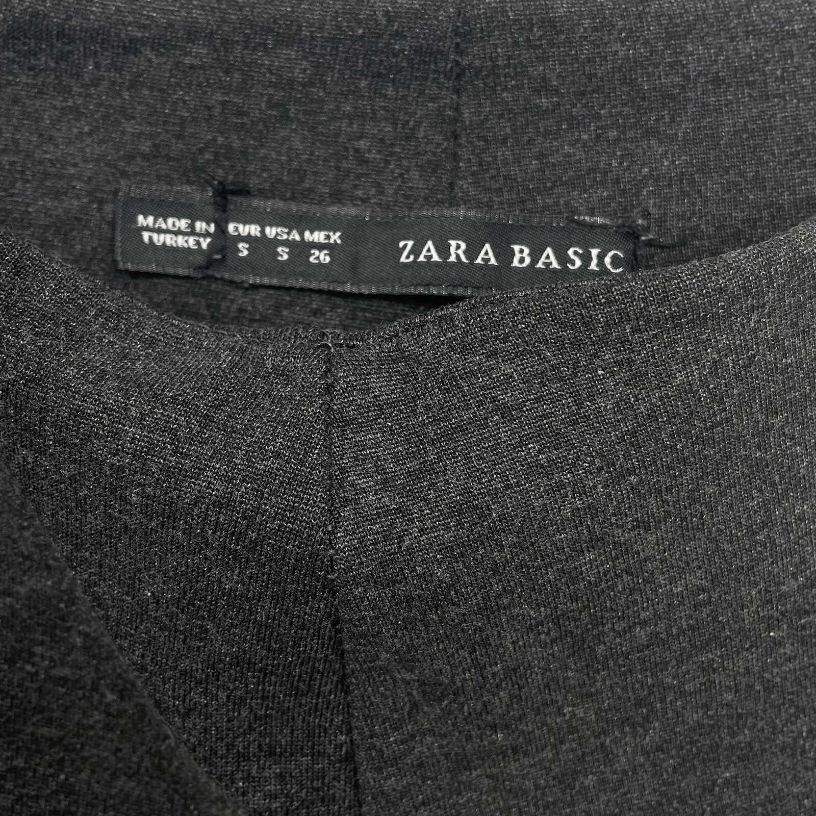 ZARA Basic Black Gray Pull On Ponte Pants Size S Stretch Leggings Lot Of 2 thumbnail 4