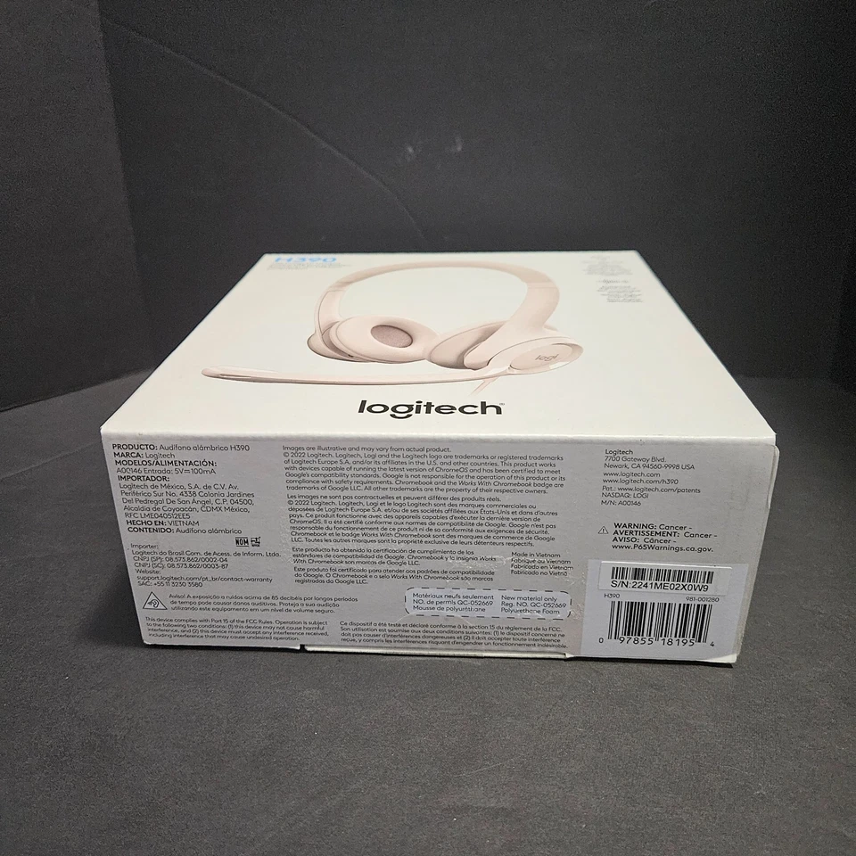 Logitech H390 Over-Head Comfort USB Headset Noise-Canceling Microphone Pink - Image 3 of 4