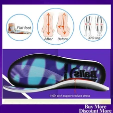 Orthotic Insoles Orthopedic Feet High Arch Support Sport Shoes Pads Men Women US