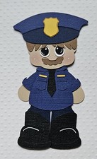 Police Guy Brown Hair. Scrapbook, Card Making Paper Piecing