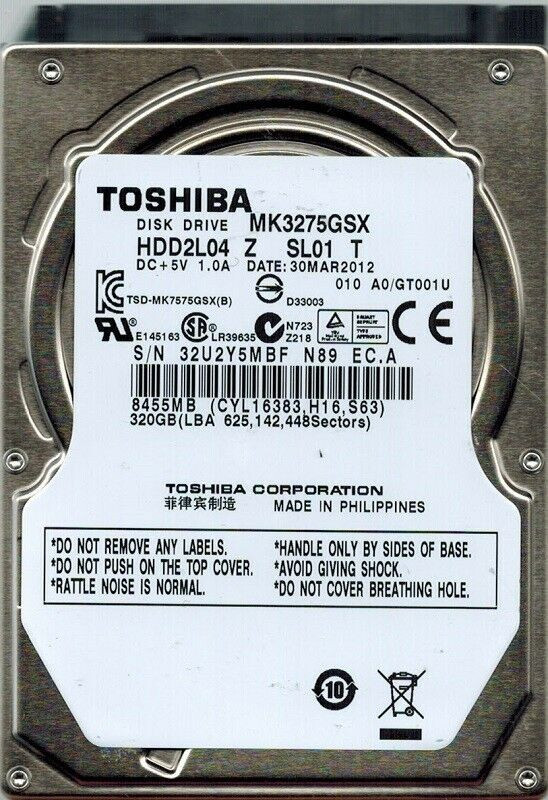 Toshiba 320GB,Internal,5400 RPM,6.35 cm (2.5