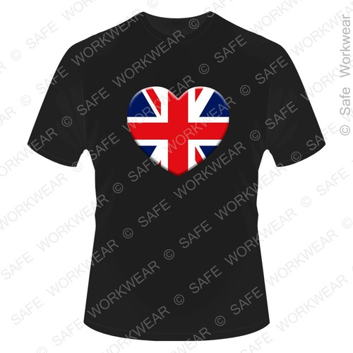 Children Union Jack Heart T Shirt Britain UK Flag D7 kids - Boys & Girls Tops - Picture 3 of 8