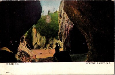 Hopewell Cape New Brunswick The Rocks Postcard Posted 1907 NB Split Ring