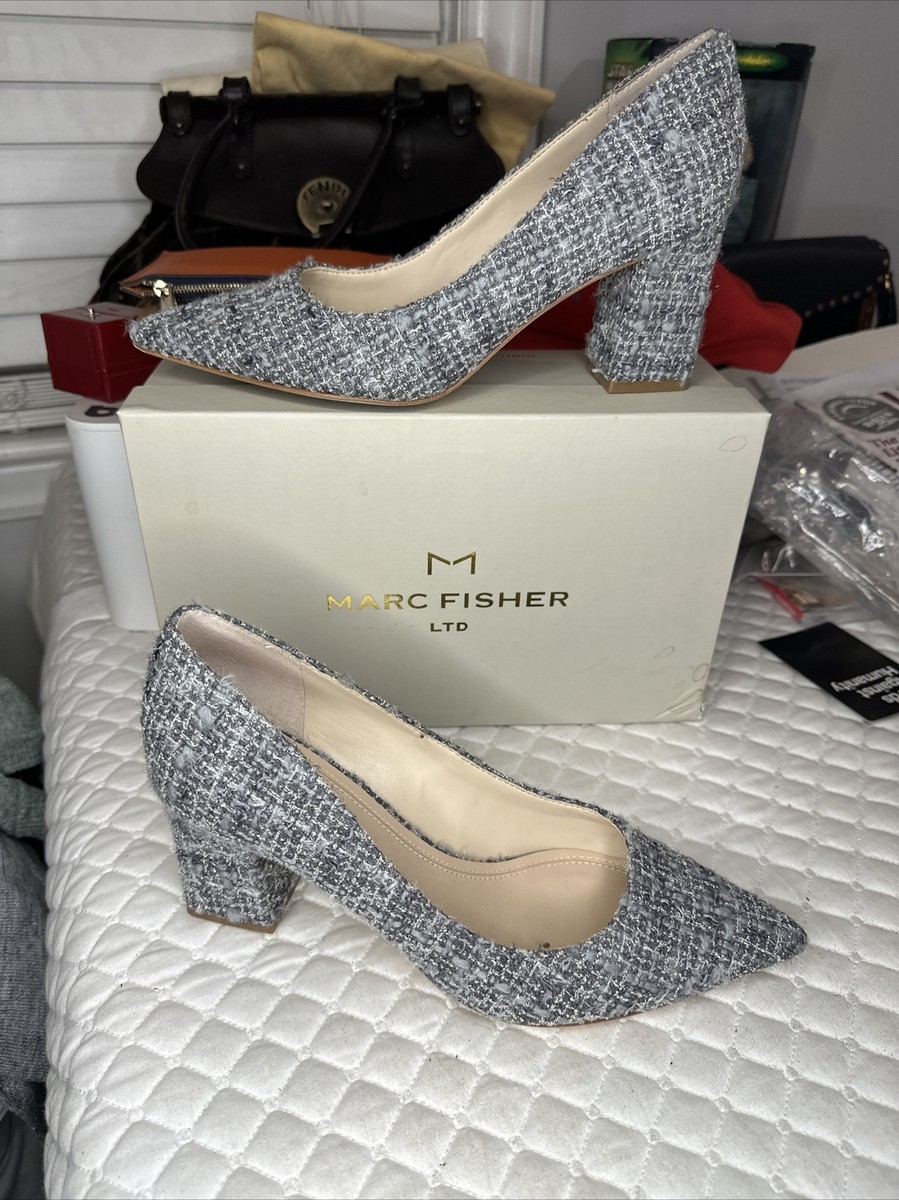Marc Fisher Zala Pump Shoes Womens Gray Multi Metallic Weave