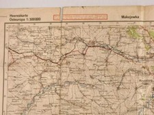 Deutsche Heereskarte Osteuropa 1942 "Makejewka" Ukraine, stark gebraucht, Maße: 
