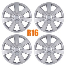 16 Inch Set Of 4 Silver Wheel Covers Rim Snap On Full Hub Caps Fit R16 Tire 16 Inch Set Of 4 Silver Wheel Covers Rim Snap On Full Hub Caps Fit R16 Tire