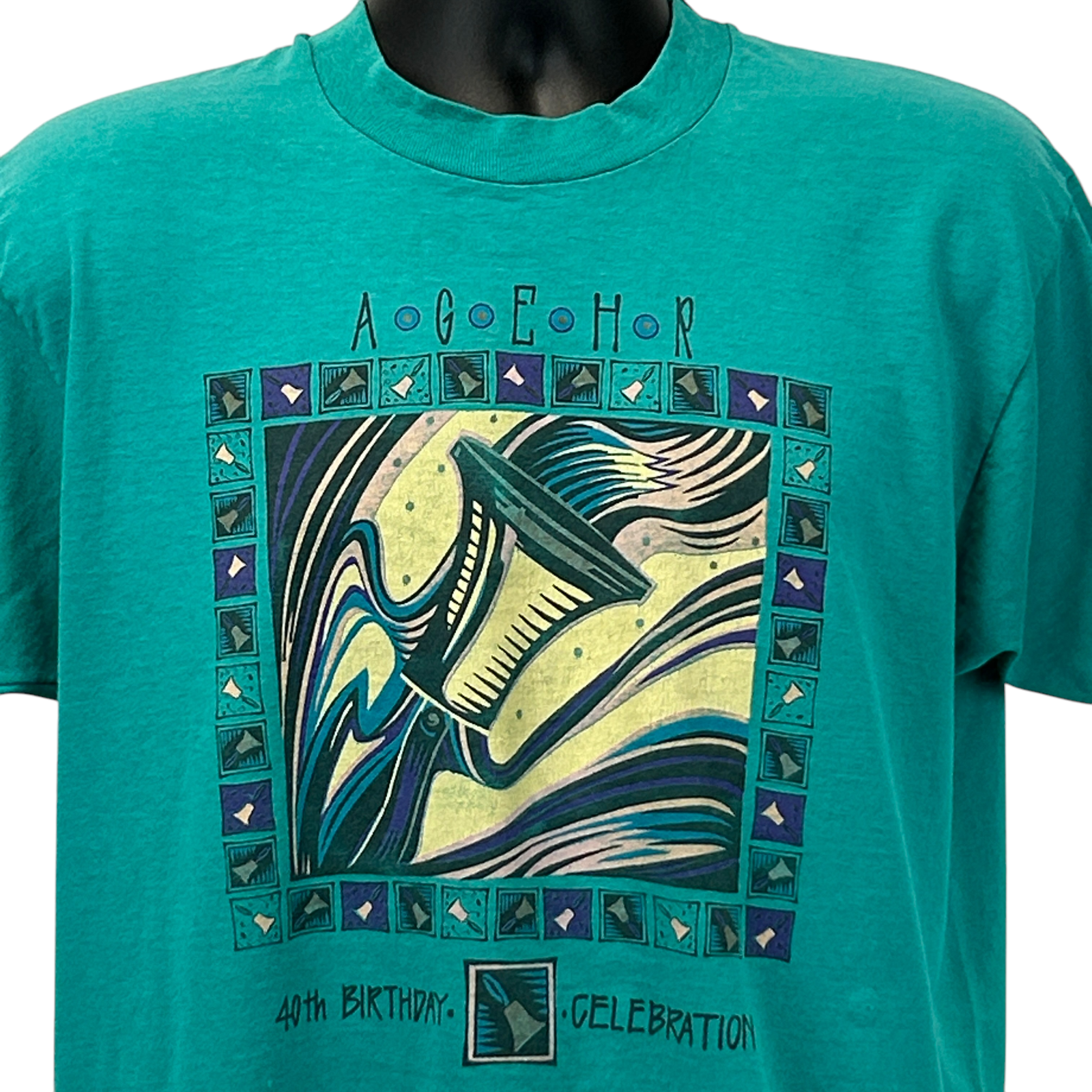 Vintage 90s AGEHR Handbell Musicians USA Green T-Shirt Mens Size L Large  