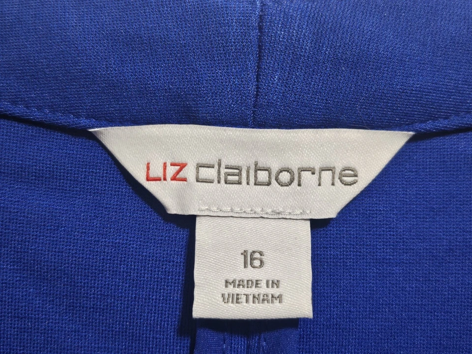 Chaqueta Blazer Liz Claiborne Mujer Talla Nueva con Etiquetas Mezcla de rayón 16 azul audaz 1 gancho y ojo  Foto 4 de 4