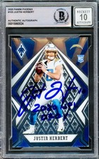 Justin Herbert Signed 2020 Panini Phoenix RC #103 Chargers Auto 10 Beckett