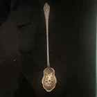 Antique Towle Sterling Silver Olive Spoon   1895 Pattern  Gold Wash Pierced Bowl