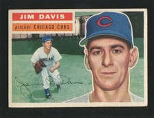 #102 JIM DAVIS, Cubs (Gray Back) - 1956 Topps: EX, good centering, gloss 251204