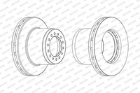 2X Ferodo Bremsscheibe Premier FCR189A Schachtel FüR Mercedes Atego Tourino 510