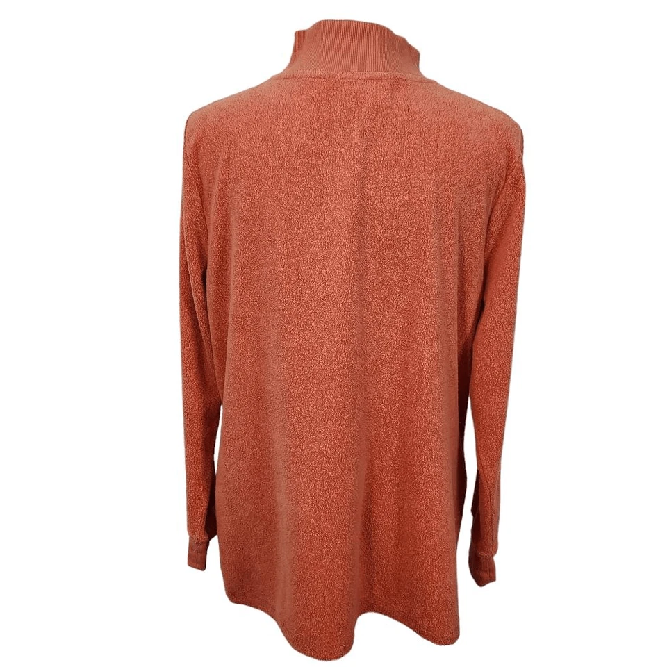 D&Co. Orange Half-Zip Top Size Medium Orange Knit Terry Cloth Pullover Foto 2 de 4