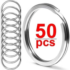 30PCS Key Rings Stainless Steel Assortment Heavy Duty Split Key Ring Loops USA