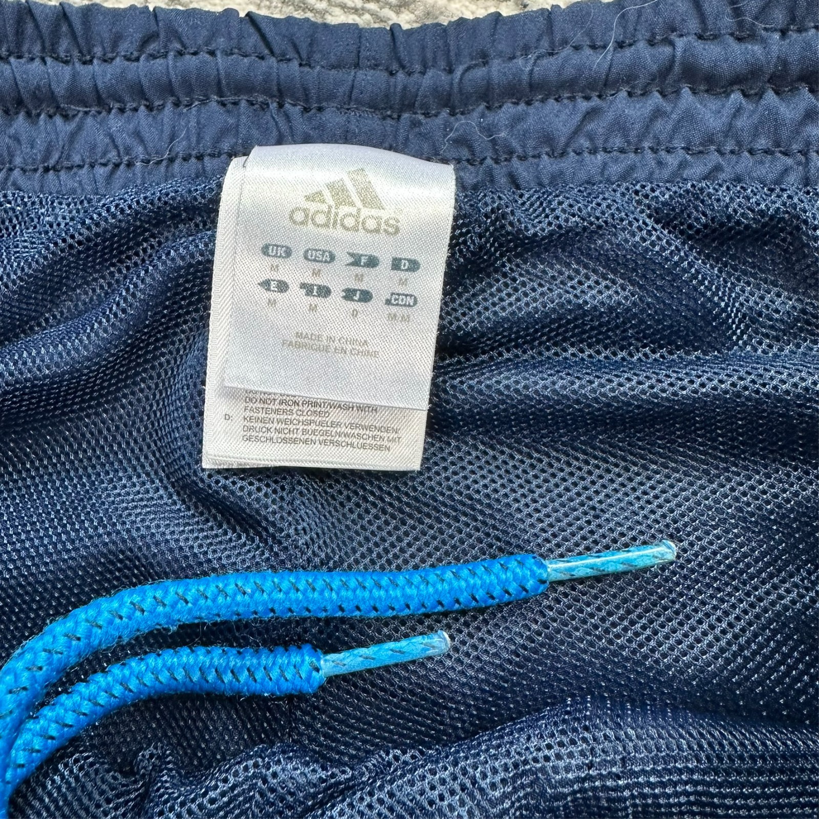 Vintage Adidas 2000s Y2K Navy Blue Baggy Oversized Size Medium Tracksuit Bottoms image 2
