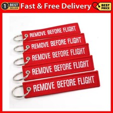 5PCS Aviation Remove Before Flight Keychain   Double Sided Embroidered Jet Tag