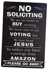 Funny No Soliciting Sign,No Trespassing Sign,Please Go Away,Metal Door Signs