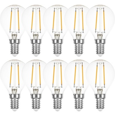 10 x LED Filament Tropfen 2W = 23W E14 Klar Glühfaden Glühlampen warmweiß 220lm