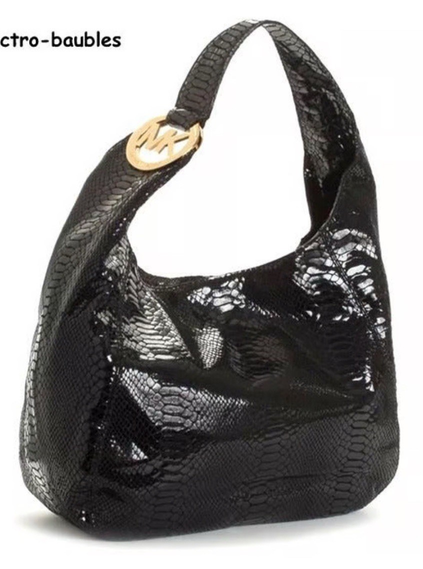 Michael Kors Fulton Black Python Snakeskin Emboss… - image 7