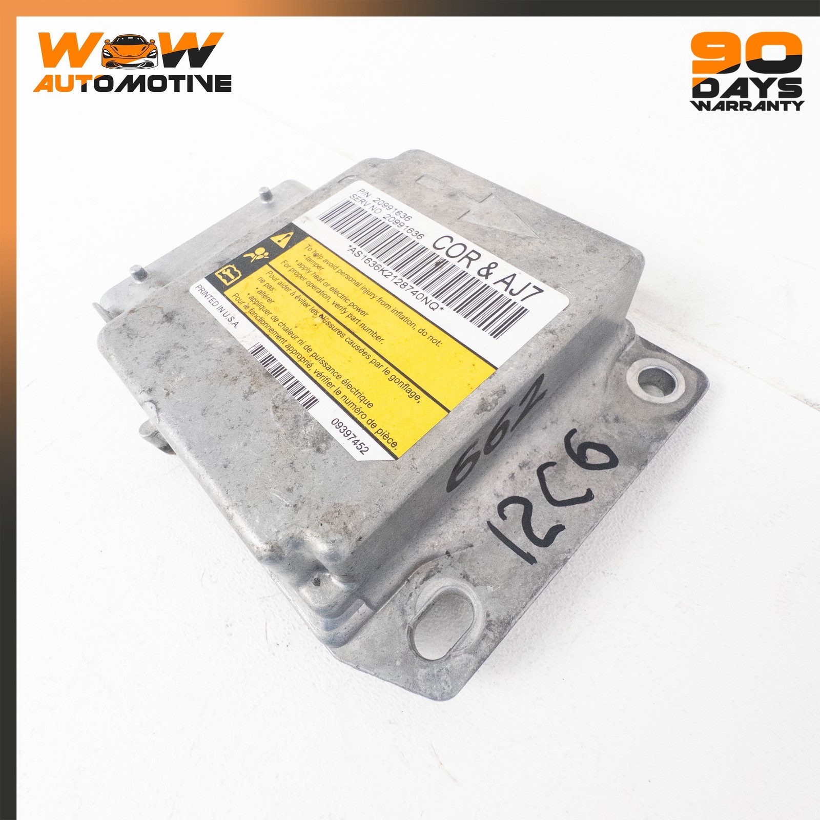 07-13 CHEVROLET CORVETTE C6 CRASH SENSING DIAGNOSTIC MODULE CONTROL UNIT OEM