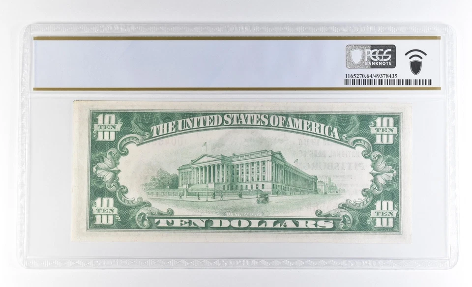 1929 $10 National Currency Pittsburgh PA Type 1 Ch#685 Choice Unc 64 PCGS *2746 - Image 2 of 3