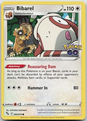 Bibarel 060/078 Common Pokemon GO Pokemon Near Mint