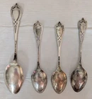 Set Of 4 Monticello by LUNT .925 sterling silver Spoons With Mono Lot