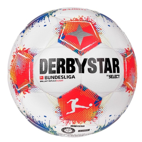 Derbystar Bundesliga Brillant Replica S-Light V25 Trainingsballl Weiß Rot Blau G-image