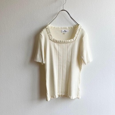 Courreges Jeweled Lame Knit Short Sleeve Rib Knit Top Size 40