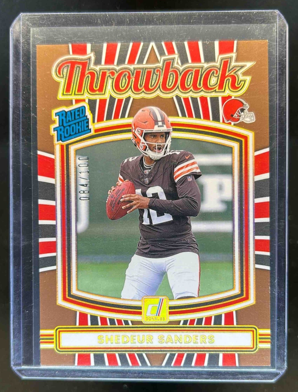 2025 Donruss Shedeur Sanders Rated Rookie Throwback Studio Series RC #84/100
