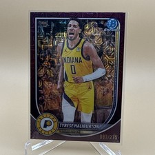 2025-26 Bowman Chrome Basketball Burgundy Mojo Tyrese Haliburton /275