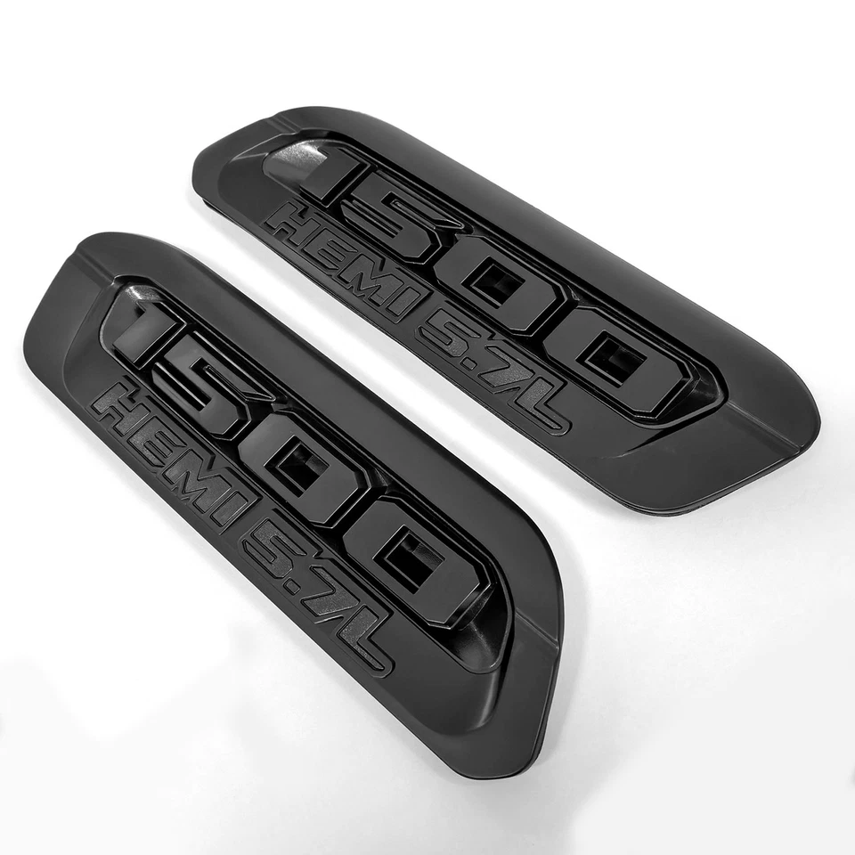 2x Insignia capó izquierdo derecho emblema OEM HEAVY DUTY para RAM 1500 RAM1500 negro Foto 4 de 4