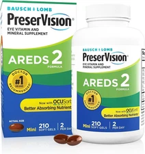 Pack of 1 | Preservision AREDS 2 / 210 Count Eye Vitamin Mini Soft gels exp 2027