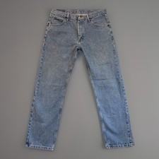 Wrangler Jeans Mens 34X30 Blue Straight Mid Rise Regular Fit Medium Wash Denim