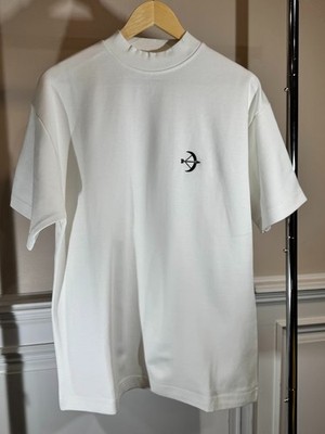 Oversized Boxy Tee White Mock Neck Drop Shoulder Heavyweight Cotton