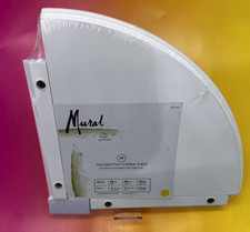 MURAL Decorative Contemporary Floating Corner Shelf 10"X10" 15 lb Capacity White