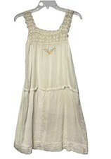 Vintage Antique Childs Slip Or Dress Embroidered Silk See Measurements