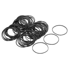 100Pcs Rubber Band Stretchable Elastic Band Black 50mm x 1.4mm Hair Rubber Bands