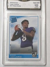 2018 Donruss Football #317 Lamar Jackson RC Rated Rookie Baltimore Ravens GMA 10