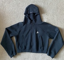 Alphalete Black Full Zip Cropped Athletic Hoodie Sweatshirt Pullover Womens M