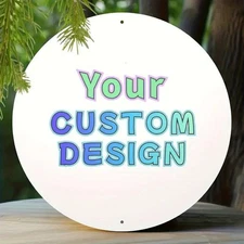 Custom Round Aluminum Sign 8x8 Inch, Photo Personalization