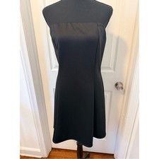 Express Scuba Strapless Mini Fit and Flare Dress