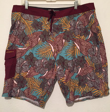 O'Neil Hyperfreak Hibiscus Beach Boardshorts Swimwear Multicolor Men's Size 38