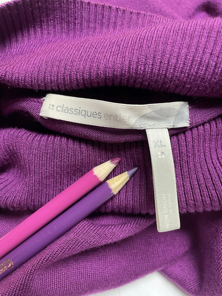 Suéter Classiques Entier Talla XL Orquídea Púrpura Para Nordstrom Cuello Tortuga Elástico Foto 2 de 4