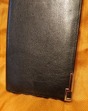 DUNHILL Wallet Long Coat Black leather Metal D Logo Fantastic quality! 