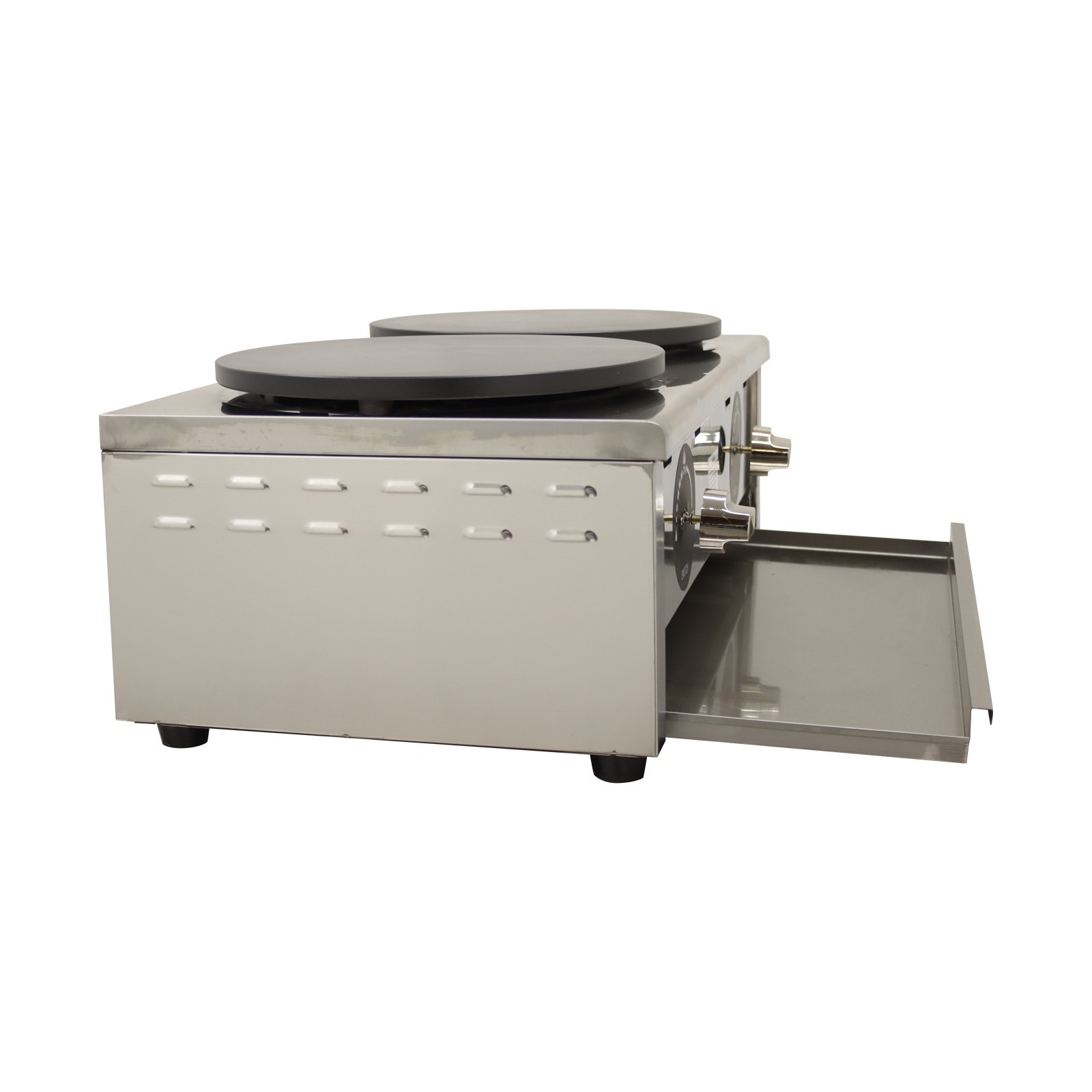 LP GAS Commercial Crepe Maker Waffle Maker Double Station Pancake Machine 15.7"