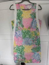Lilly Pulitzer Floral Stretch Shift Dress Multicolor Size 10 Sleeveless
