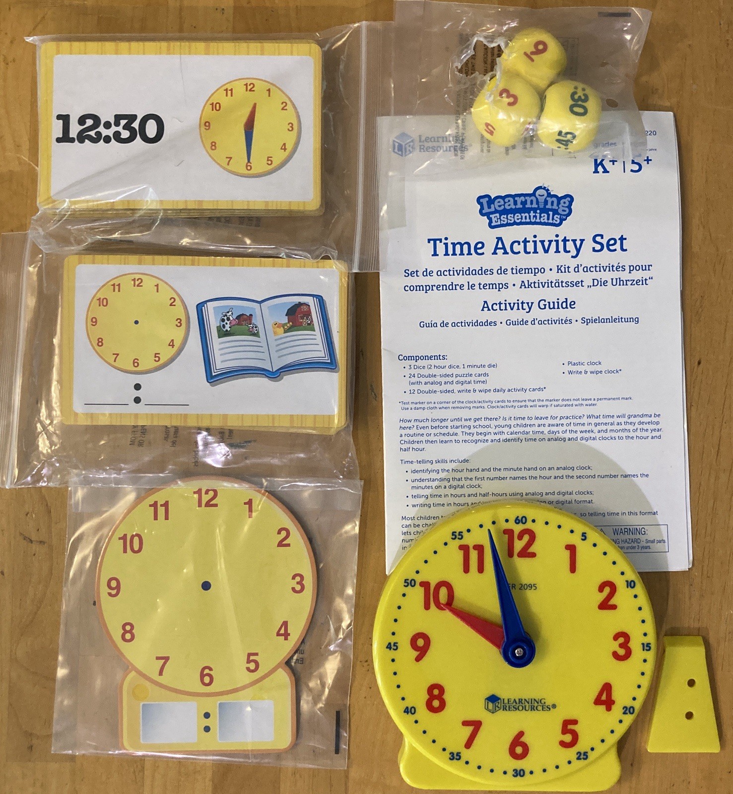 Learning Resources Time Activity Set Learn to Tell Time Toy 