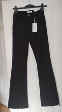 STR Womens Black High Waisted Stretchy Flare Jeans Size 8 Long