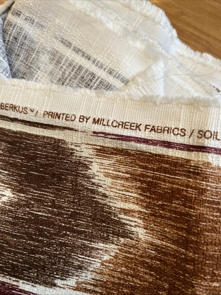 Fabric Nate Berkus Mill Creek Drapery Upholstery 5 Yds Brown/Plum/Gold   - Image 4 of 4